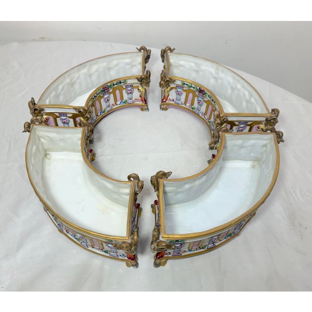 Capodimonte Antique 4 Piece Italian Capodimonte Porcelain Table Garniture Jardiniere Set For Sale - Image 4 of 18