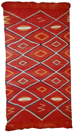 1870s Native American Navajo Style Blanket/Rug - 4'7" X 7'7"