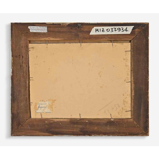 Modern Unknown, Still Life with Accordion Player, Oil on Panel, Mid-20th Century For Sale - Image 3 of 4