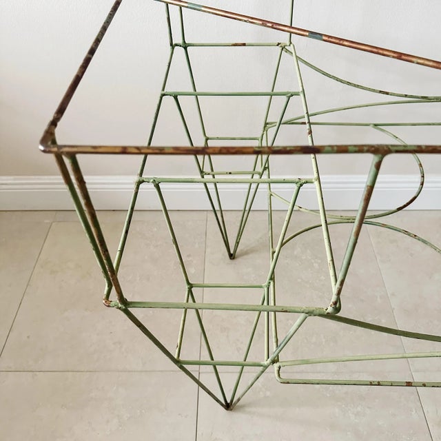 Vintage American Architectural Wire Metal Garden Table For Sale In West Palm - Image 6 of 10