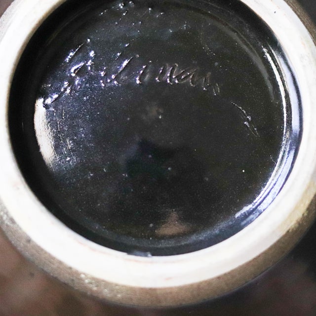 Ceramic Large Signed Black and White Abstract Studio Pottery Vase For Sale - Image 7 of 8