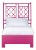 Lattice Back Bed Twin Extra Long - Bright Pink For Sale