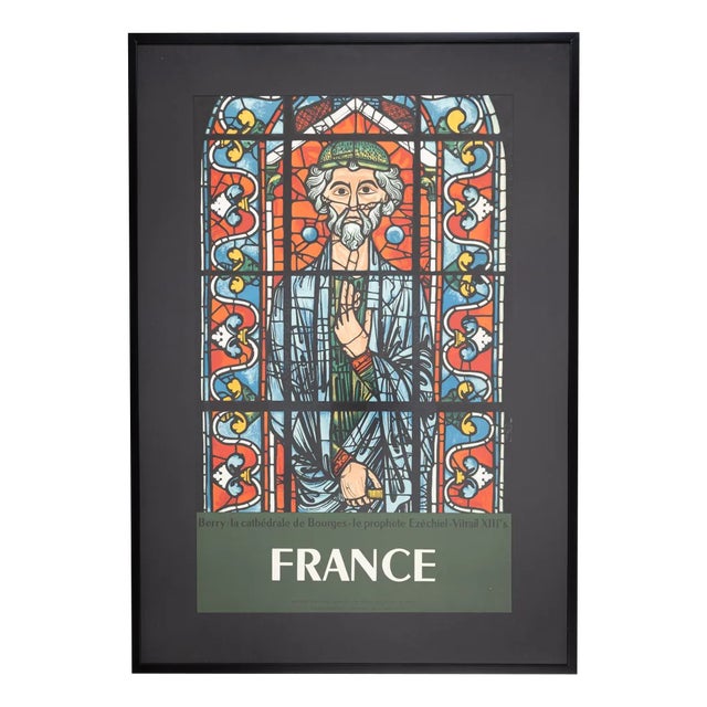 French La Cathédrale de Bourges Travel Poster from SNCF, Framed For Sale