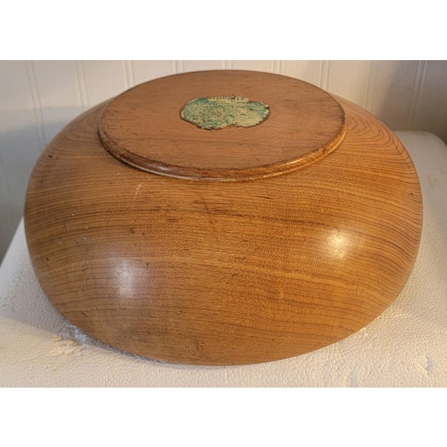 Mid 20th Century Wooden Bowl With Wooden Fruit For Sale In Los Angeles - Image 6 of 6