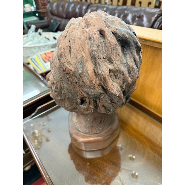 Expressive ceramic portrait by contemporary sculptor Tone Orvik, signed and dated 1992. This powerful studio work captures...