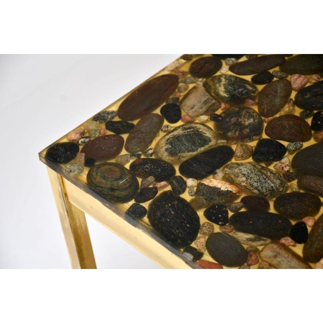 Vintage Swedish Brass and Stone Side Tables, 1970, Set of 2 For Sale - Image 10 of 13