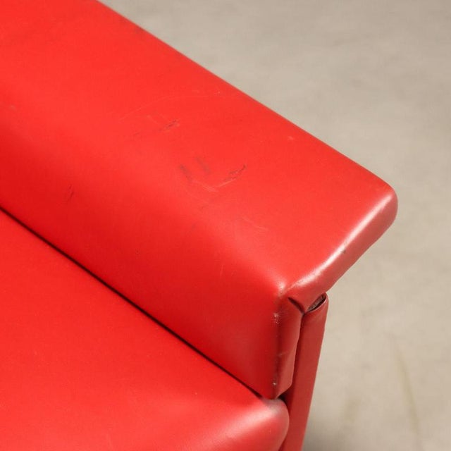 Red Vintage Sofa in Red Skai, 1960s For Sale - Image 8 of 13
