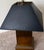 1970s Chapman Mfg. Geometric Patinated Metal Table Lamps With Black Shades - a Pair For Sale - Image 4 of 13