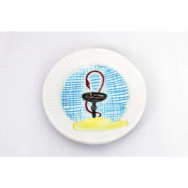 1960s French Ceramic Hygeia Plate by R. Poiros, 1960s For Sale - Image 5 of 10