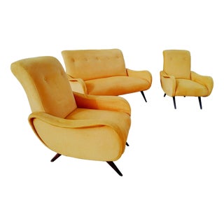 Sofa and Chairs by Marco Zanusos, 1960s, Set of 3 For Sale