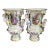 Pair Antique German 19th C Putti Baby Meissen Porcelain Hand Painted Vases Urns For Sale