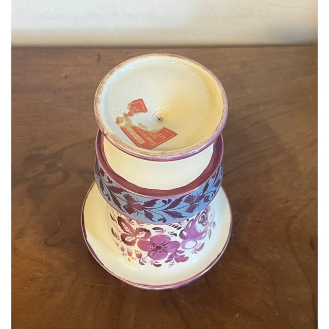 Antique Early 19th Century English George III Pink Luster Vase With Blue Bands Circa 1820 For Sale - Image 11 of 11