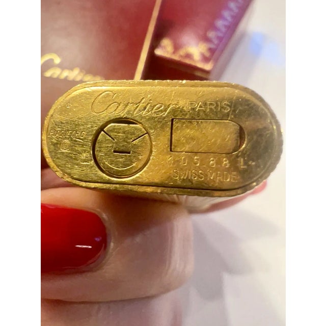 Gold Vintage Lighter in Gold Plating with Trinity Circlet & Travel Case from Cartier, 1983, Set of 2 For Sale - Image 8 of 12
