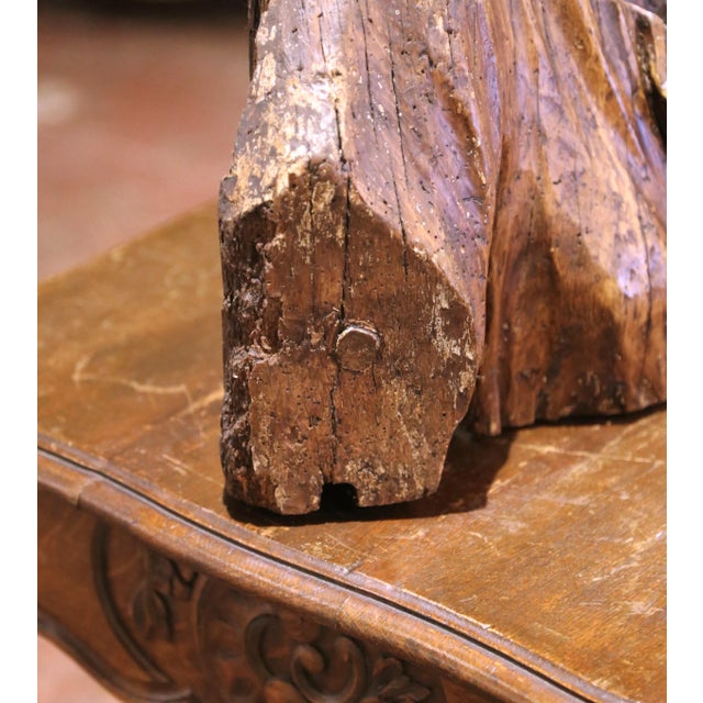 Mid-17th Century French Carved Walnut Bust of Saint Paul For Sale In Dallas - Image 6 of 13