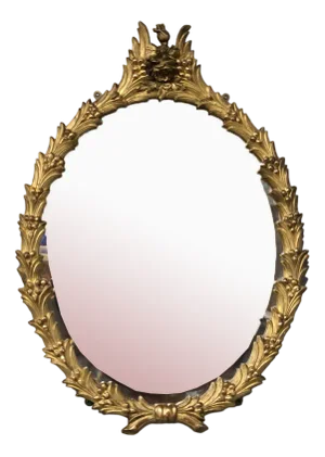 Victorian Gilt Oval Mirror, 1880