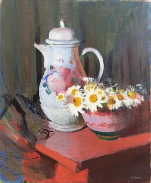 'Still Life With Daisies' by Victor Isbrand, Paris Post Impressionist, Benezit