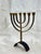 Vintage Jerusalem Brass Menorah – Modernist Sculptural Judaica With Black Accents For Sale - Image 11 of 12