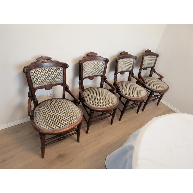 Set of 8 Mahogany Dining Chairs For Sale - Image 4 of 5