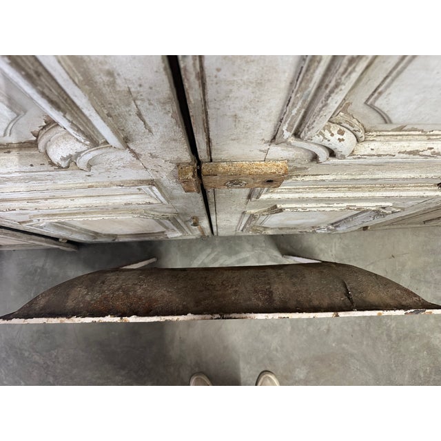 White Antique Cast Iron Fireplace, 1880 For Sale - Image 8 of 11