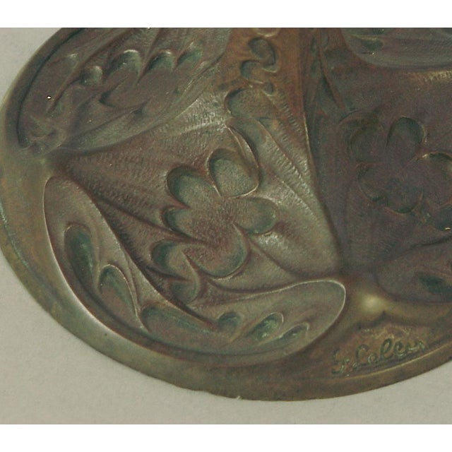1900 - 1909 1900s French Art Nouveau Bronze Table Lamp Signed G. Leleu For Sale - Image 5 of 10