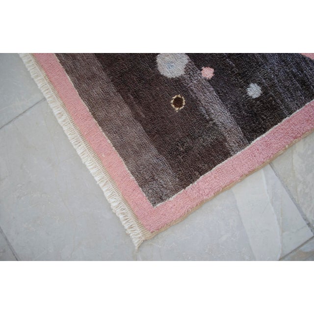 1980s Vintage Kandinsky Style Several Circles Hand Knotted Area Rug For Sale - Image 11 of 17