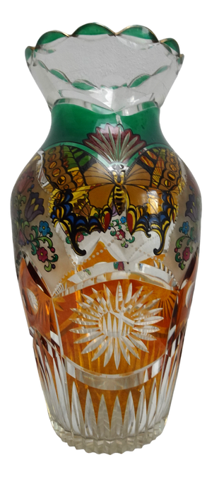 Czech Art Nouveau Bohemian Haida Vase attributed to H. Pautsch, 1890s