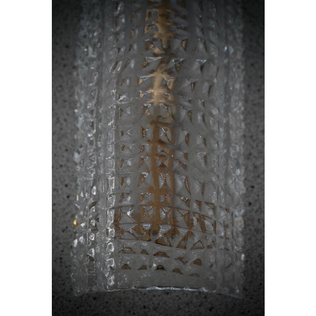 2000 - 2009 Art Deco Style Clear Murano Glass and Brass Wall Sconce, 2000 For Sale - Image 5 of 10