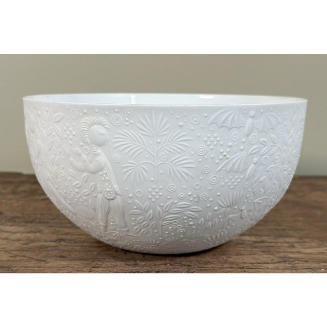 Vintage Rosenthal Studio Linie porcelain bowl designed by Bjørn Wiinblad, featuring an allover matte white relief pattern...