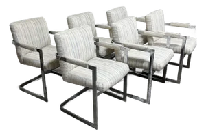 Mid Century Chrome Dining Chairs - Set of 6