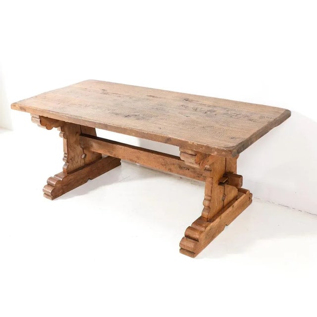 Brutalist Dining Room Table in Oak, 1960s For Sale - Image 6 of 11