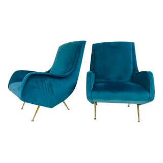 Vintage Italian Mid Century Armchairs/Club Chairs For Sale