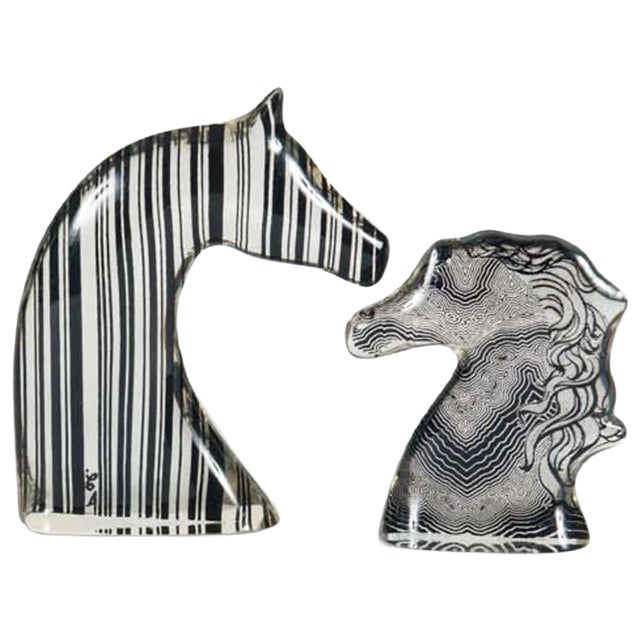 Horse's Head Figurines by Abraham Palatnik, 1970s, Set of 2 For Sale