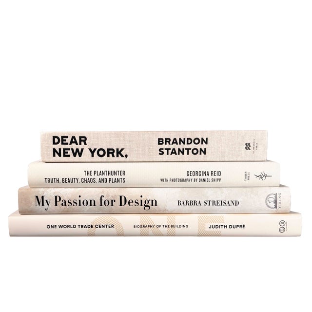 Modern Decorative Books - Beach Coffee Table Stack - 4 Beige Books For Sale - Image 3 of 3