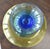 Glass 1960s Seguso Italy Blue & Yellow Murano Art Glass Vase For Sale - Image 7 of 9