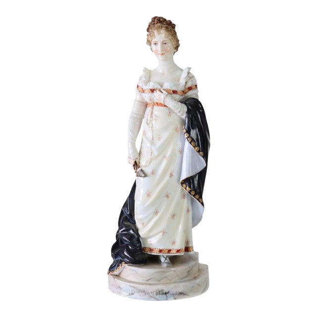Late 19th Century Volkstedt Figure of Mary Anderson as Pauline Deschapelles in "The Lady of Lyons" For Sale
