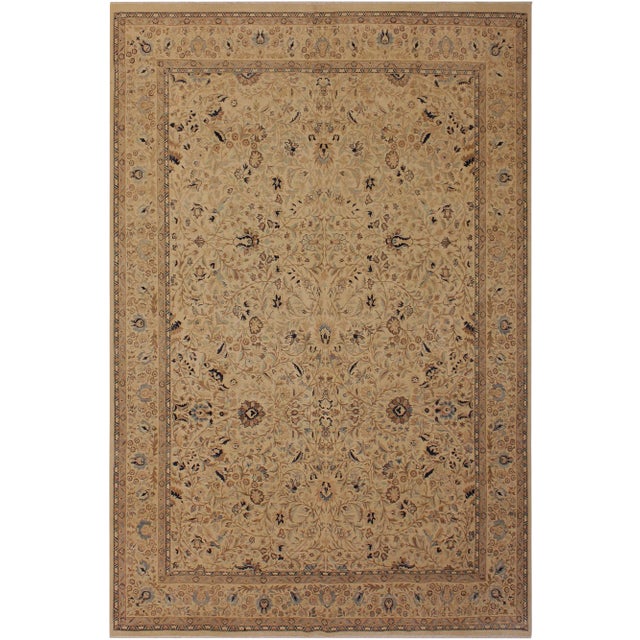 1980s Boho Chic 1980s Vintage Taunya Ivory Wool Rug - 9'1 X 12'1 For Sale