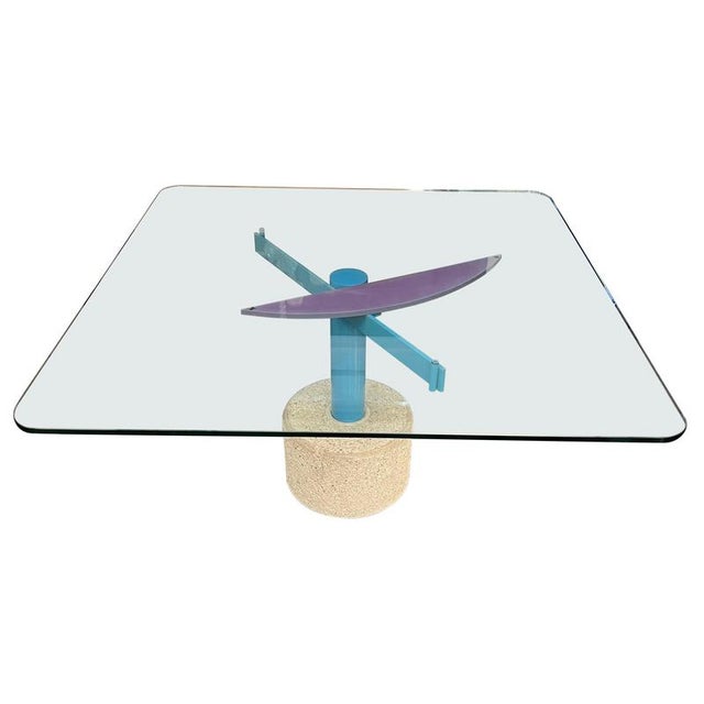 Postmodern 8-Seater Dining Table attributed to Giovanni Offredi, 1980s For Sale - Image 11 of 11