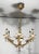 Very nice lacquered metal and brass 6 lights chandelier. This is a French work. Circa 1940