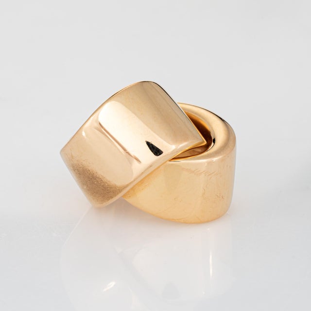 Vhernier Abbraccio Ring 18k Rose Gold Sz 6 Sculpted Cocktail Jewelry Signed For Sale - Image 4 of 10