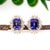 Starburst Tanzanite Earring With Natural Diamonds: Solid 14k Gold, Emerald 8x6mm For Sale - Image 4 of 7