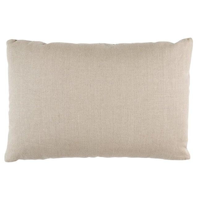 This pillow features Embroidered Tile by David Kaihoi for Schumacher with a knife edge finish. Dense fields of embroidery...