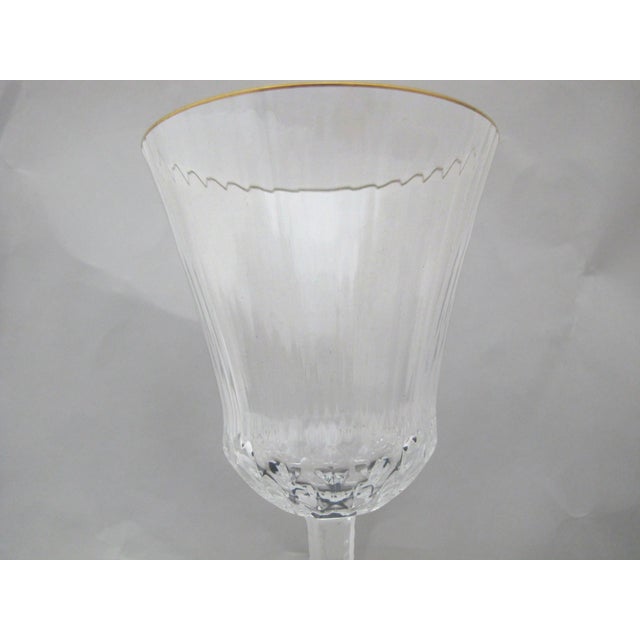 St Louis 24k Gilt Rim Crystal Apollo 6 3/8" Burgundy Wine Glass Goblet For Sale - Image 4 of 5