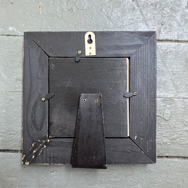 Abstract 1980’s Original Wayne Cunningham Abstract Blue Ink Drawing Chunky Wood Tabletop Frame For Sale - Image 3 of 3
