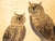 Goldenrod "Owl Family" by Shunko, Late Showa Painted Japanese Byobu Screen For Sale - Image 8 of 18
