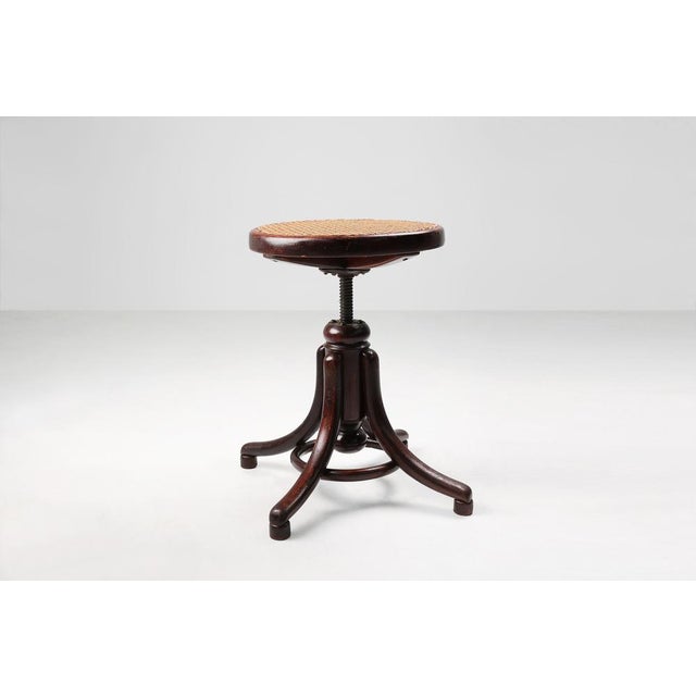 Wood Austrian Piano Stool in Beech and Bentwood by Michael Thonet for Thonet, 1890s For Sale - Image 7 of 12