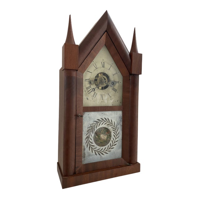 Mid 19th Century Chauncey Jerome Gothic Shelf Clock For Sale