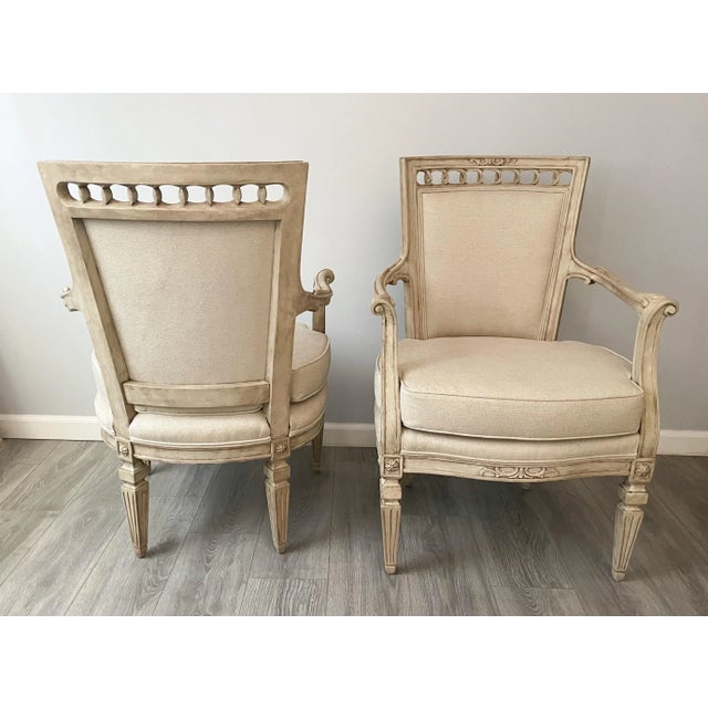 Early 20th Century Antique French Neoclassical Armchairs-A Pair For Sale - Image 5 of 13