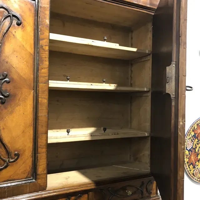 Traditional 1990s Italian Walnut Secretary Desk For Sale - Image 3 of 13