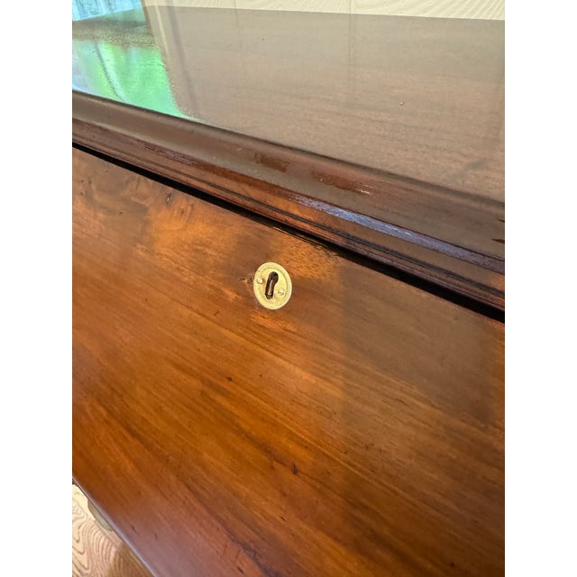 Wood Antique American Walnut Slant Front Writing Desk With Drawers Circa 1800's For Sale - Image 7 of 18