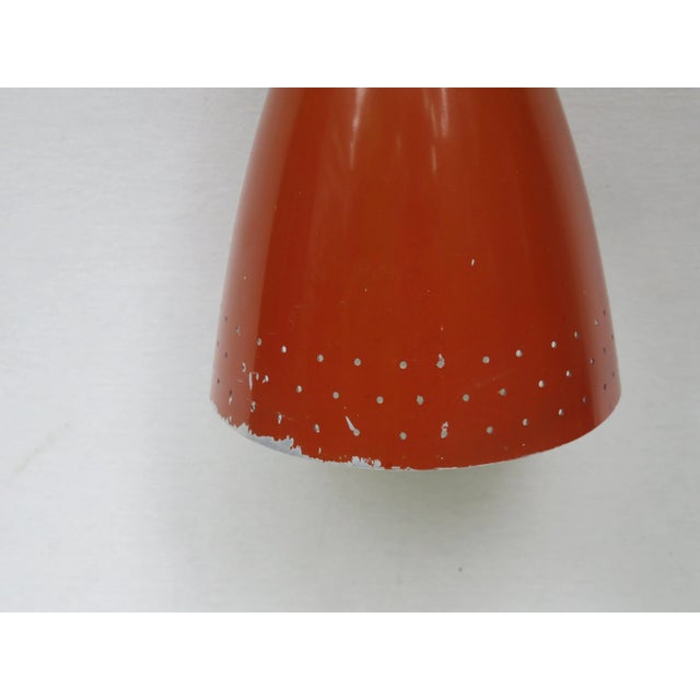 Italian Brass & Brown-Orange Aluminum Diabolo Pendant, 1950s For Sale - Image 11 of 18